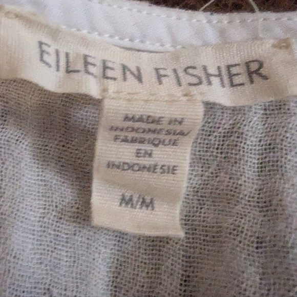 Eileen Fisher Organic Cotton Gauze Striped Dress - Minimalist Lounge Comfy - M - Picture 8 of 9